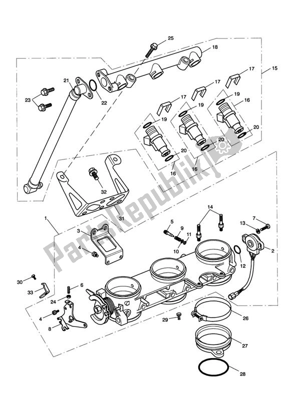 All parts for the Injection From Vin207555 of the Triumph Daytona 955I From VIN 132513 1997 - 2006