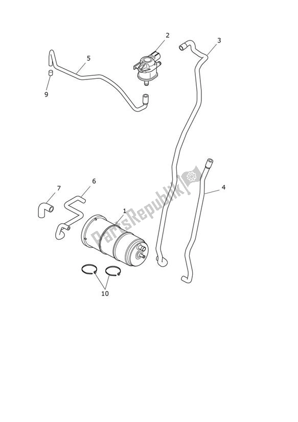 All parts for the Evap System of the Triumph Scrambler 1200 XE From AC 8499 2019 - 2021
