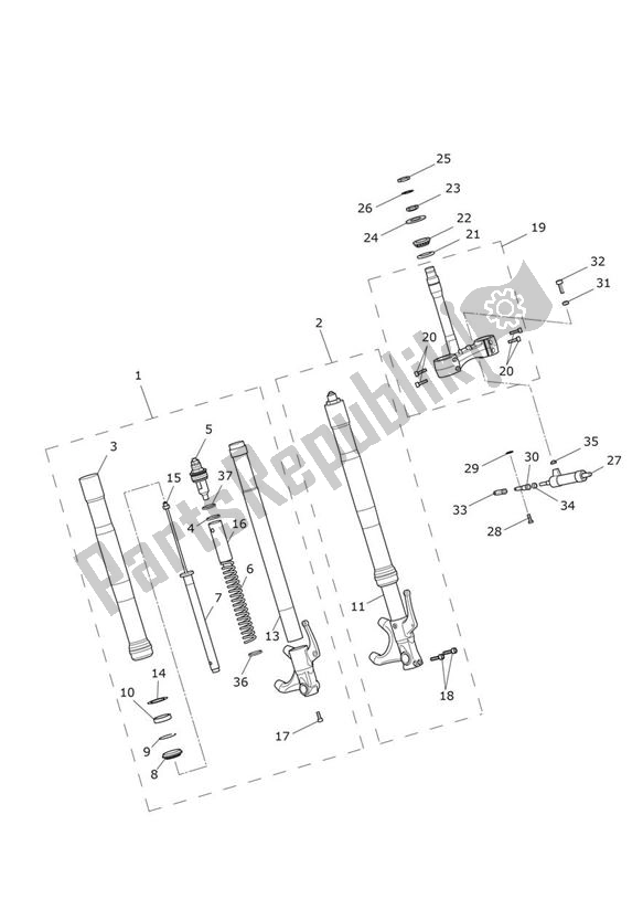 Toutes les pièces pour le Suspension Avant du Triumph Daytona 675 From VIN 564948 2017 - 2018