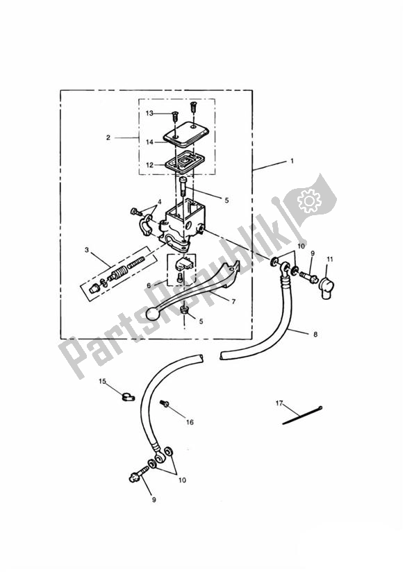 All parts for the Master Cylinder Assy Front of the Triumph Thunderbird 900 885 1995 - 2004
