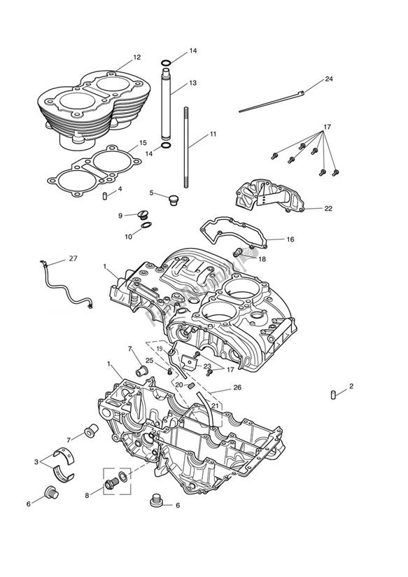 Todas las partes para Caja Del Cigüeñal de Triumph Speedmaster EFI UP TO VIN 469049 865 2007 - 2011