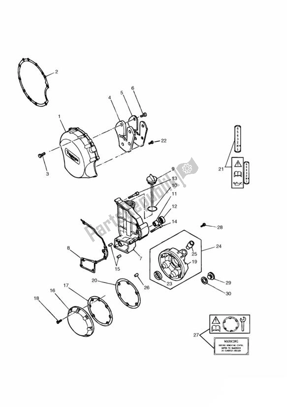 All parts for the Engine Cover 4zylinder Grau From Vin004902 of the Triumph Trophy UP TO VIN 29155 1215 2012 - 2017