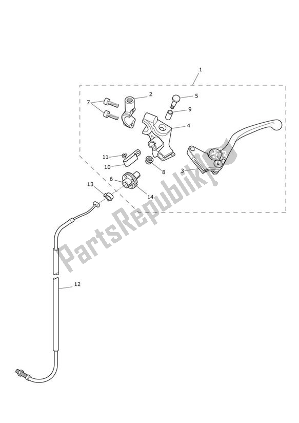 All parts for the Clutch Control of the Triumph Speed Triple 1050 From VIN 461332 2005 - 2010