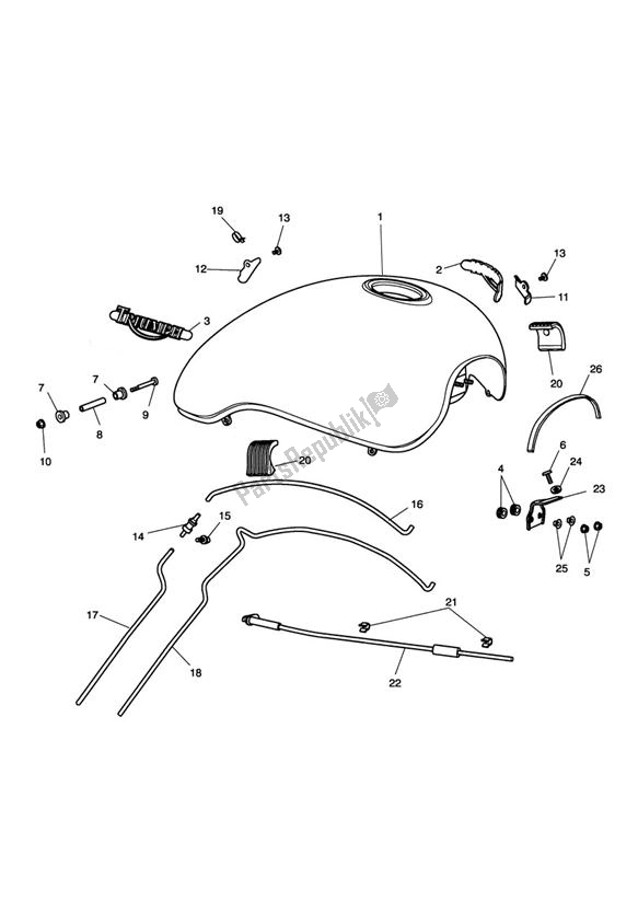 All parts for the Fueltank of the Triumph Rocket III Roadster 2294 2010 - 2017