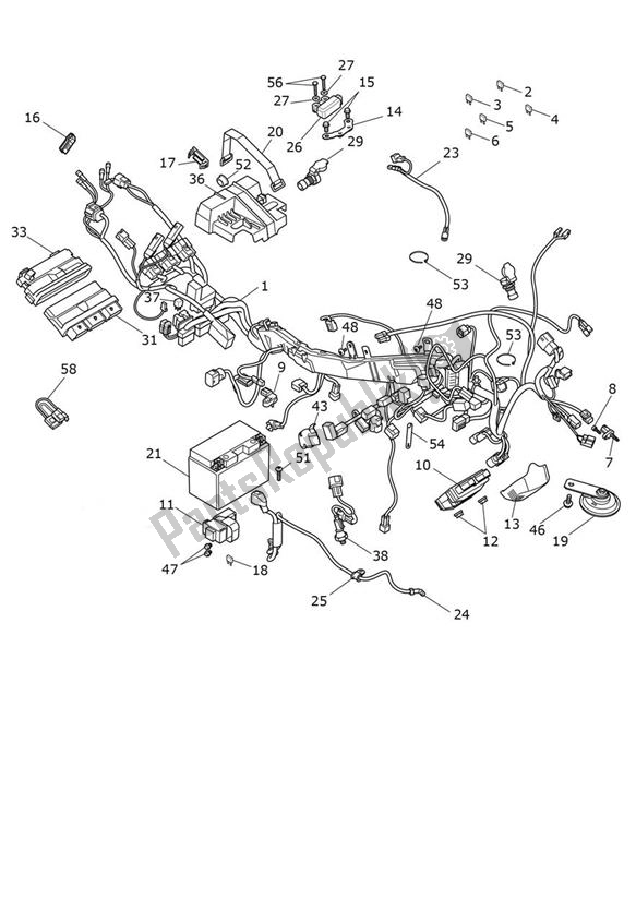 Toutes les pièces pour le équipement électrique du Triumph Tiger 900 V5 888 2020 - 2024