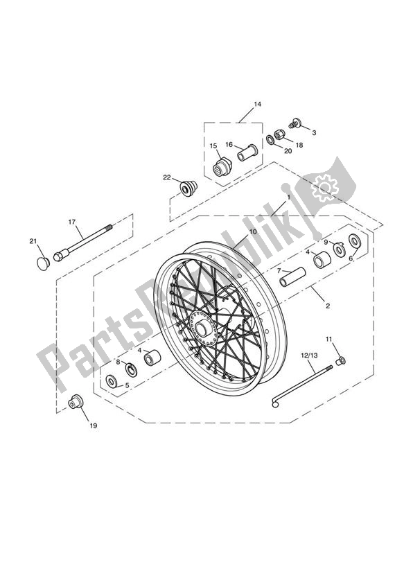 All parts for the Front Wheel of the Triumph Thruxton EFI 865 2008 - 2016