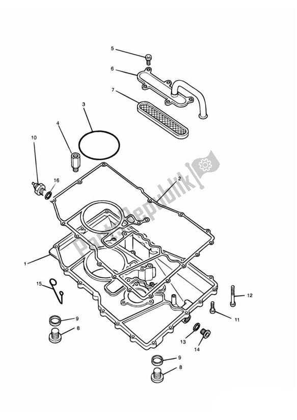 All parts for the Oil Sump of the Triumph Adventurer From VIN 71699 885 1999 - 2001