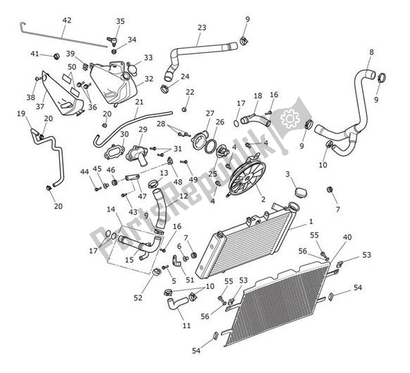 All parts for the Cooling of the Triumph Tiger XRT From VIN 855532 1215 2018 - 2021