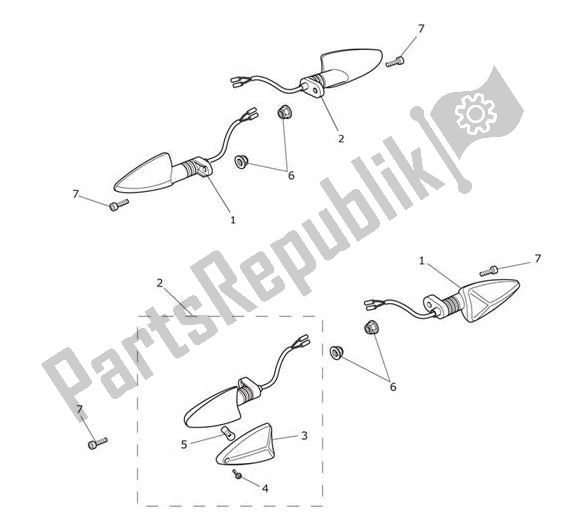 All parts for the Indicator of the Triumph Tiger XR From VIN 855532 1215 2018 - 2020