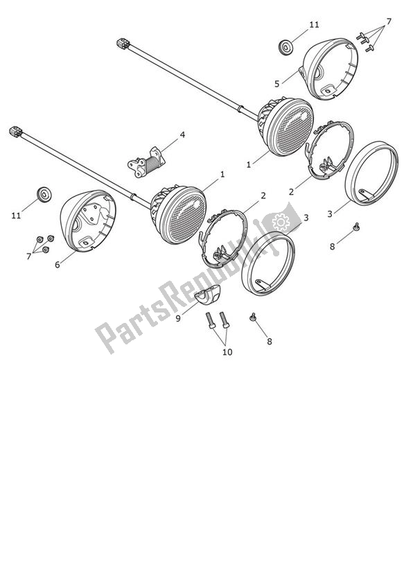 Todas as partes de Farol do Triumph Rocket 3 GT 2458 2020 - 2024