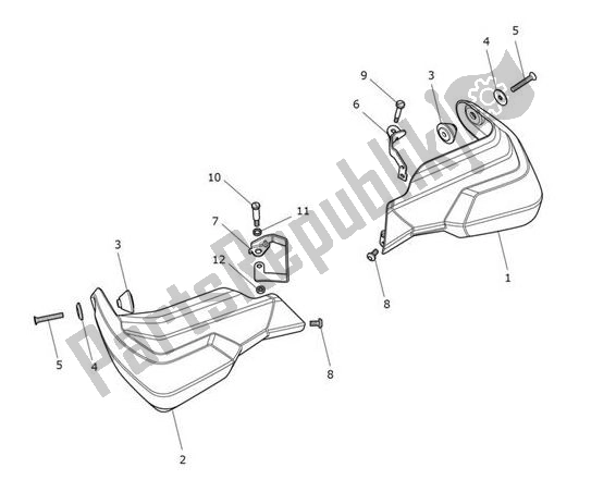 Wszystkie części do Hand Guard Triumph Tiger XRT From VIN 855532 1215 2018 - 2021