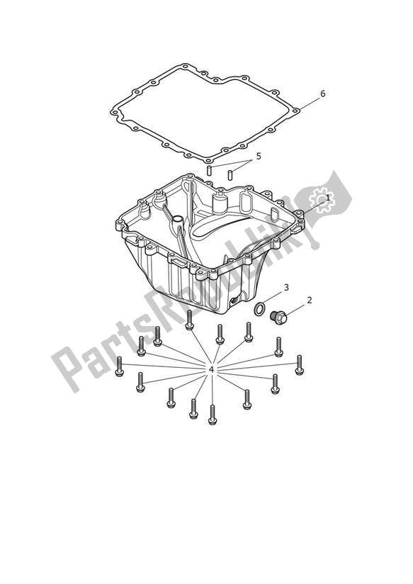 Tutte le parti per il Oil Sump del Triumph Street Triple R From VIN BF 1297 765 2021 - 2024