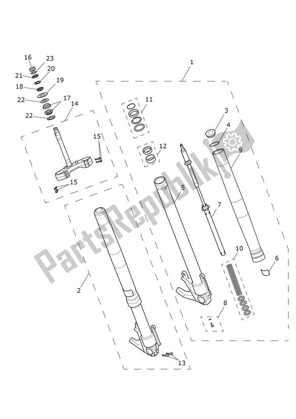 All parts for the Front Suspension - Explorer Xr of the Triumph Explorer XR 1215 2012 - 2019