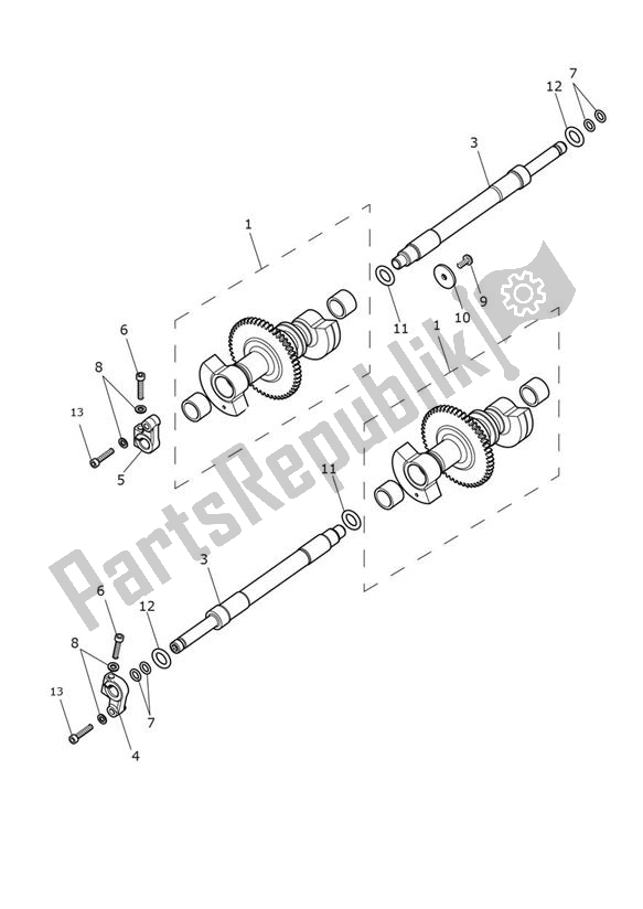 Todas las partes para Balancer Shaft - Street Twin Up To Vin Ab9714 de Triumph Street Twin UP TO VIN AB 9714 900 2016 - 2018