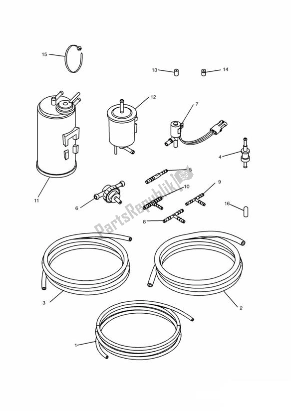 Toutes les pièces pour le Evap System 4zylinder du Triumph Trophy UP TO VIN 29155 1215 2012 - 2017