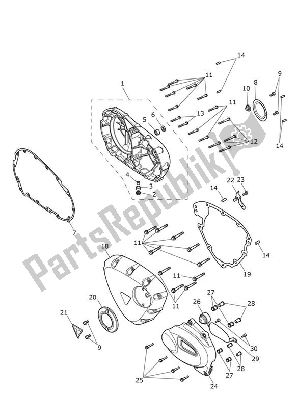 Todas las partes para Cubierta Del Motor de Triumph Bonneville T 120 From AC 6130 +chrome & Goldline 1200 2021 - 2024