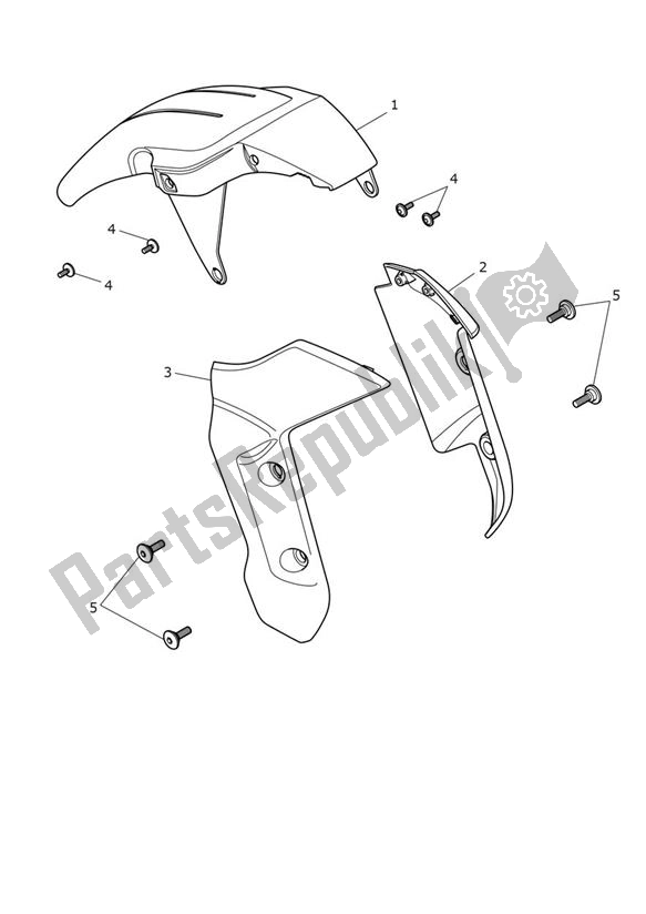 All parts for the Mudguard Front of the Triumph Trident 660 2020 - 2024