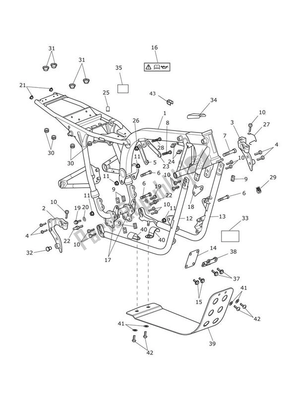 All parts for the Main Frame Assembly With Sumpguard of the Triumph Bonneville & SE From VIN 380777 865 2009 - 2015
