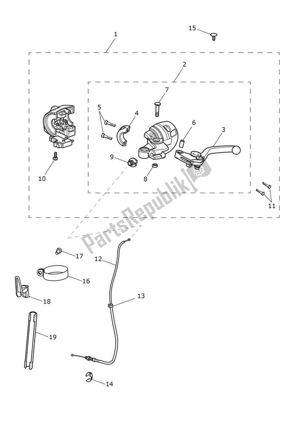 Todas as partes de Controle De Embreagem do Triumph Bobber From AC 1196 1200 2017 - 2021