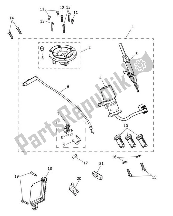 Toutes les pièces pour le Ensemble De Serrure du Triumph Tiger 660 Sport 2021 - 2024