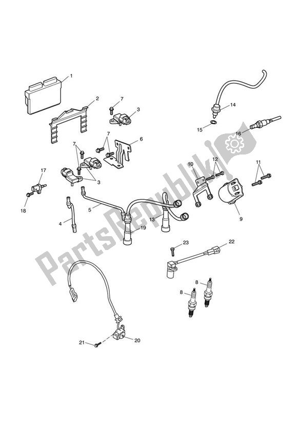 All parts for the Engine Management of the Triumph Thruxton EFI 865 2008 - 2016