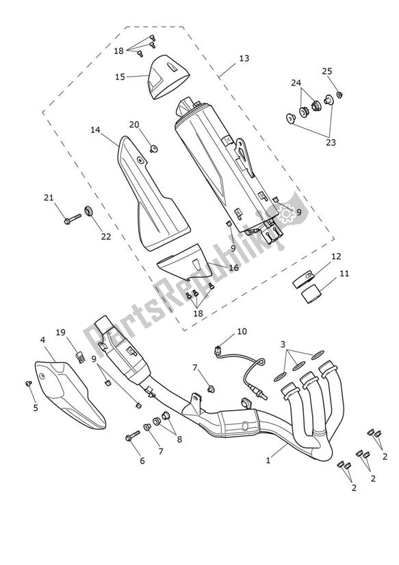 Tutte le parti per il Scarico del Triumph Tiger 900 GT PRO UP TO BP 5372 888 2020 - 2021