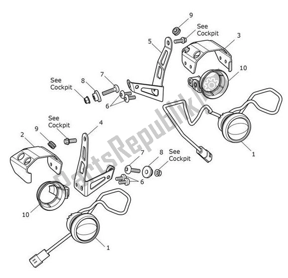 Todas las partes para Faros Antiniebla de Triumph Tiger XCA From VIN 855532 1215 2018 - 2021