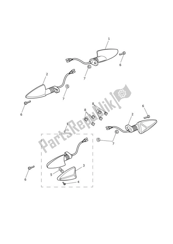 All parts for the Indicator - Explorer Xc of the Triumph Explorer XC 1215 2012 - 2016