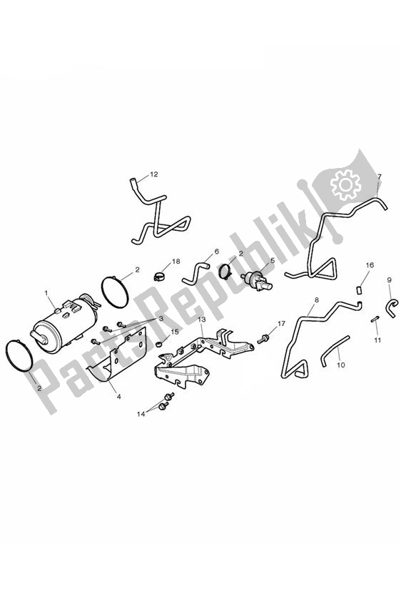 All parts for the Evap System Up To Vin 780497 of the Triumph Thunderbird LT 1699 2014 - 2018