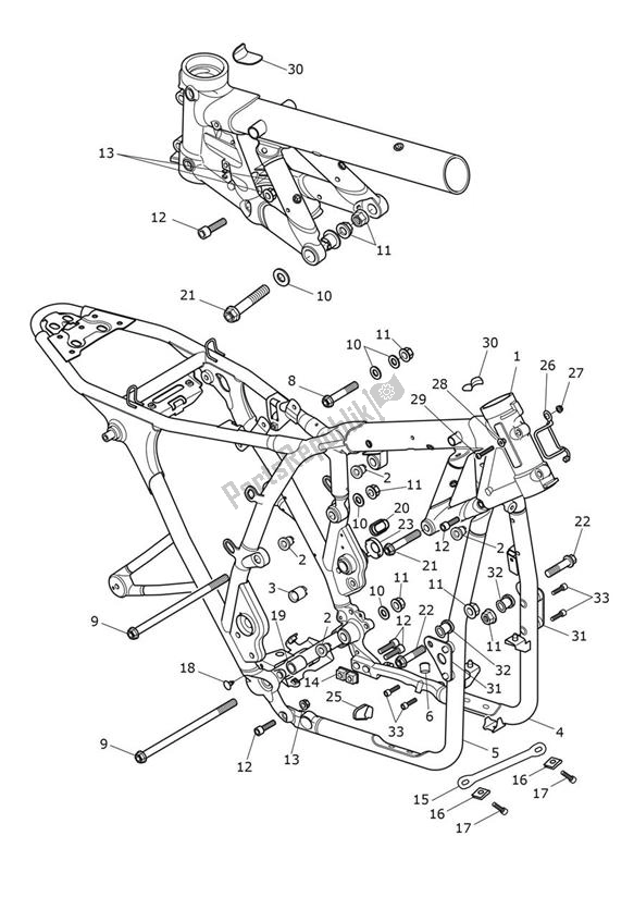 All parts for the Main Frame Assembly - Speed Twin Up To Vin Ae2310 of the Triumph Speed Twin UP TO VIN AE 2310 1200 2019 - 2020