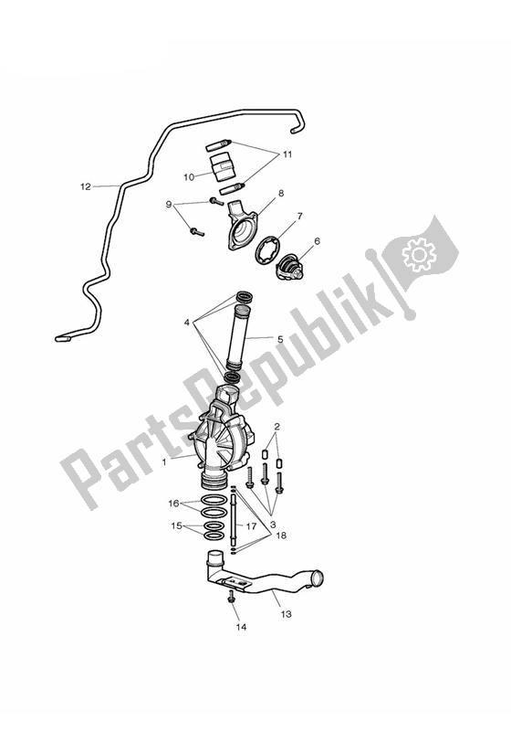 Tutte le parti per il Cooling Wasserpumpe del Triumph Thunderbird Commander 1699 2014 - 2016