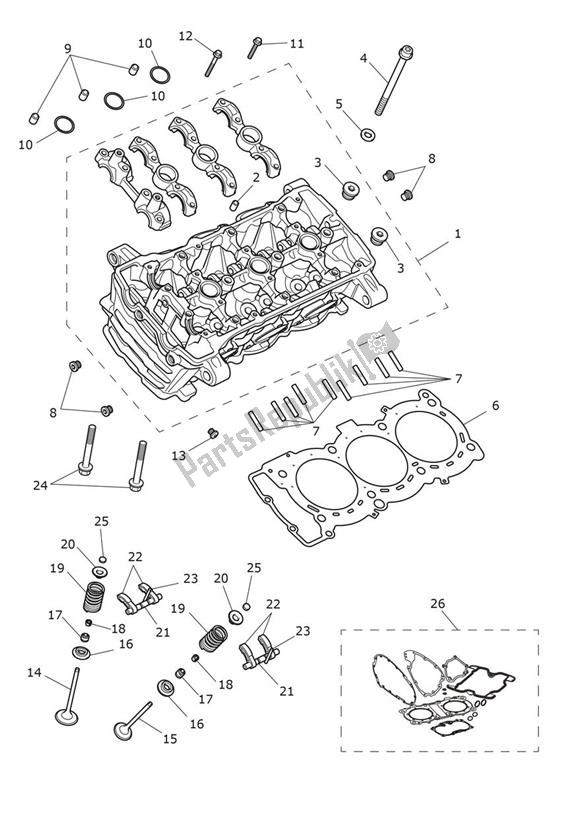 Tutte le parti per il Testata del Triumph Tiger 1200 GT Explorer 1215 2022 - 2024