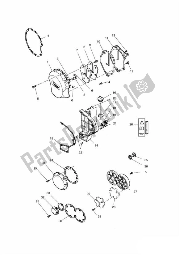 Tutte le parti per il Engine Cover 3 Zyl del Triumph Trophy From VIN 29156 1215 2018 - 2021