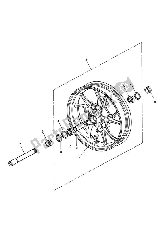 All parts for the Front Wheel of the Triumph Speed Triple 1050 From VIN 333179 2011 - 2015