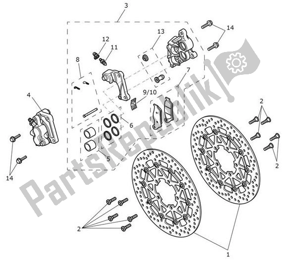 Tutte le parti per il Break Front del Triumph Tiger XCX From VIN 855532 1215 2018 - 2020