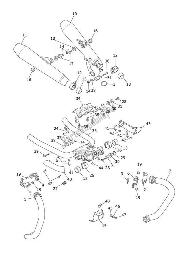 Todas as partes de Exhaust - Speed Twin 900 do Triumph Speed Twin 900 2019 - 2021