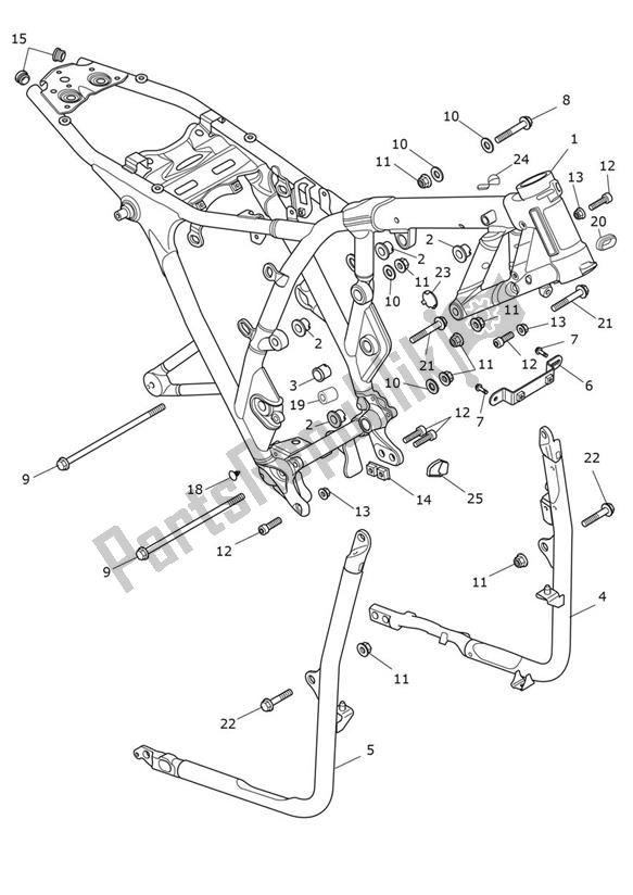 Tutte le parti per il Main Frame Assembly - Street Twin From Vin Ab9715 del Triumph Street Twin From VIN AB 9715 900 2019 - 2021