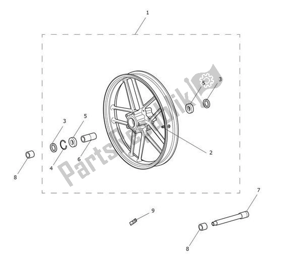 All parts for the Front Wheel of the Triumph Tiger XRX From VIN 855532 1215 2018 - 2021