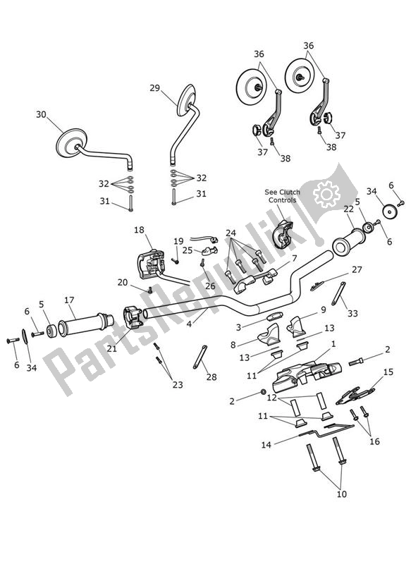 Tutte le parti per il Handlebar Switch del Triumph Bonneville T 100 UP TO VIN AC 5926 +budekins 865 2002 - 2016