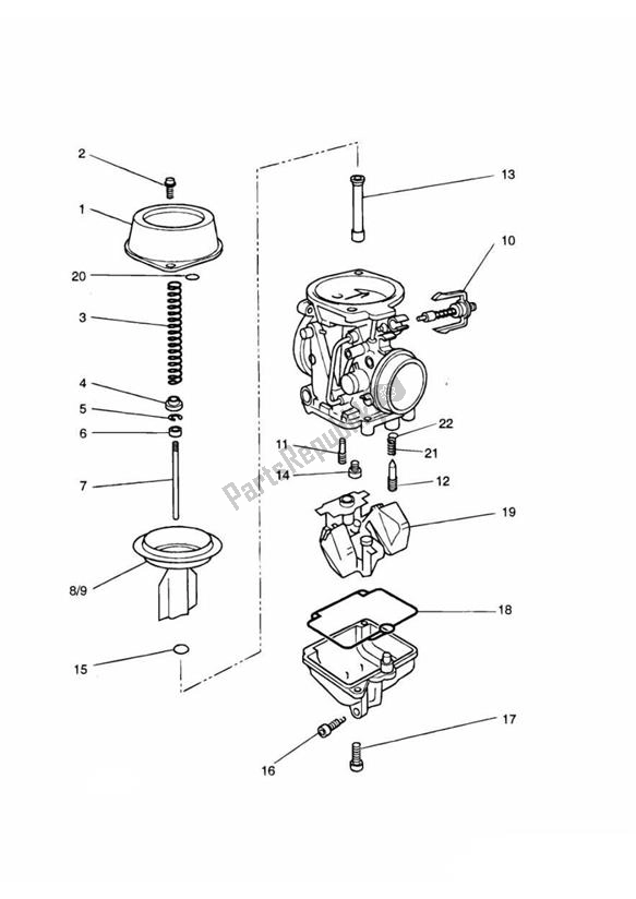 All parts for the Carburator Parts Mikuni Ch(swiss) of the Triumph Adventurer UP TO VIN 71698 885 1996 - 1998