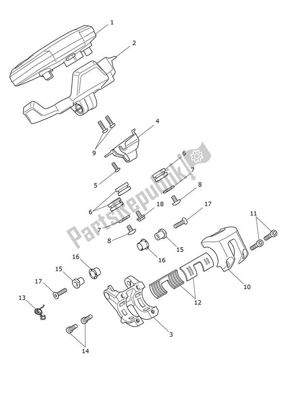 Tutte le parti per il Instrument del Triumph Rocket 3 R Black 2458 2021