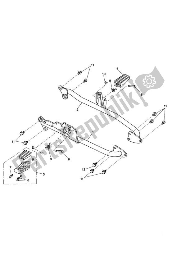 All parts for the Footrests Riii Roadster & X of the Triumph Rocket III Roadster 2294 2010 - 2017