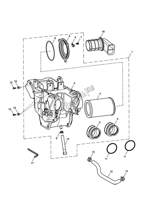 Toutes les pièces pour le Airbox (airfilter) du Triumph Bonneville EFI UP TO VIN 380776 865 2008 - 2011