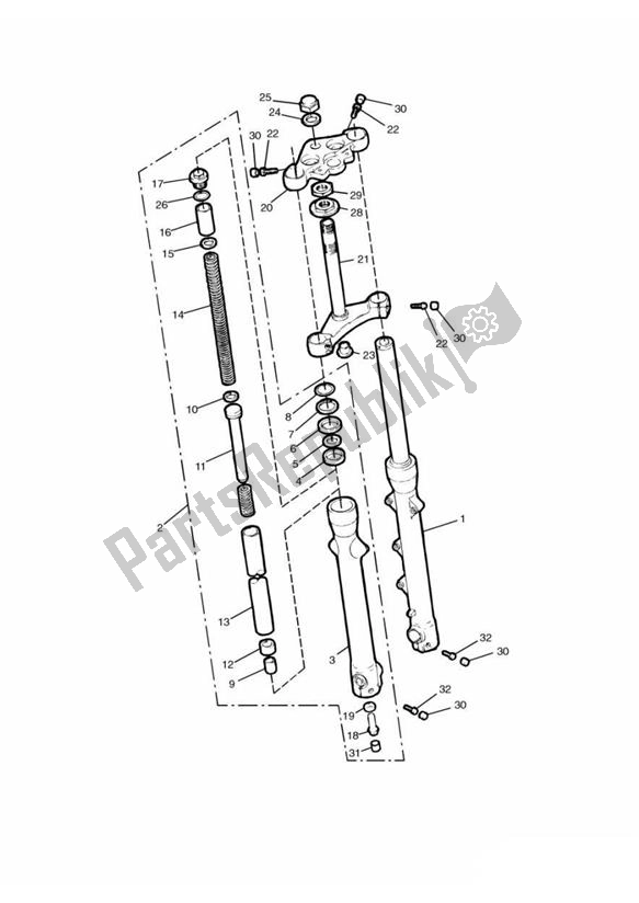 Alle onderdelen voor de Front Suspension Up To Vin043509 van de Triumph Adventurer UP TO VIN 71698 885 1996 - 1998