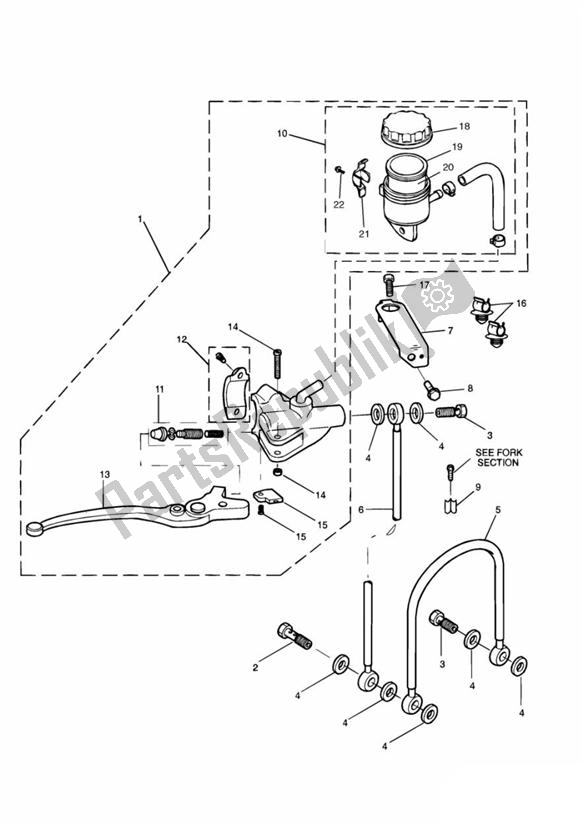 All parts for the Master Cylinder Assy Front of the Triumph Speed Triple 955I From VIN 141872 2002 - 2004