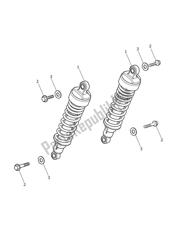 Todas las partes para Rear Suspension Units de Triumph Bonneville T 120 Black UP TO VIN AD 0138 +acecafe 1200 2021