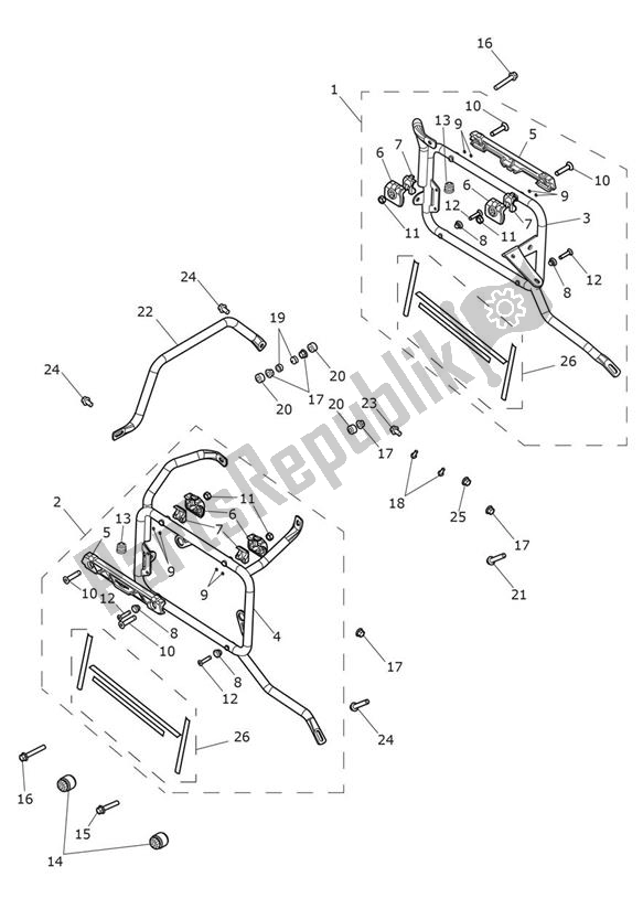 Todas las partes para Pannier Carriers de Triumph Tiger XRT UP TO VIN 855531 1215 2015 - 2017