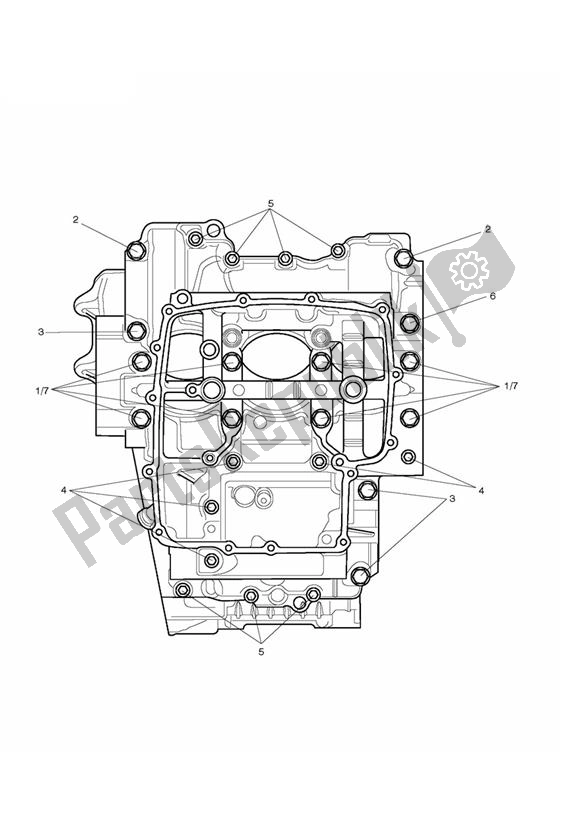 Todas as partes de Crankcase Screws do Triumph Street Triple R From VIN BF 1297 765 2021 - 2024