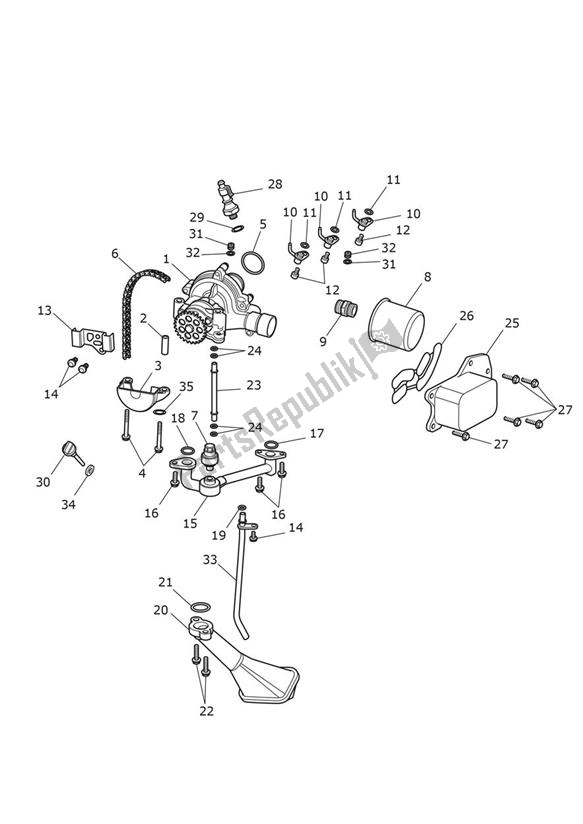 Alle onderdelen voor de Oilpump Lubrication van de Triumph Street Triple RS From VIN 966534 765 2020 - 2024