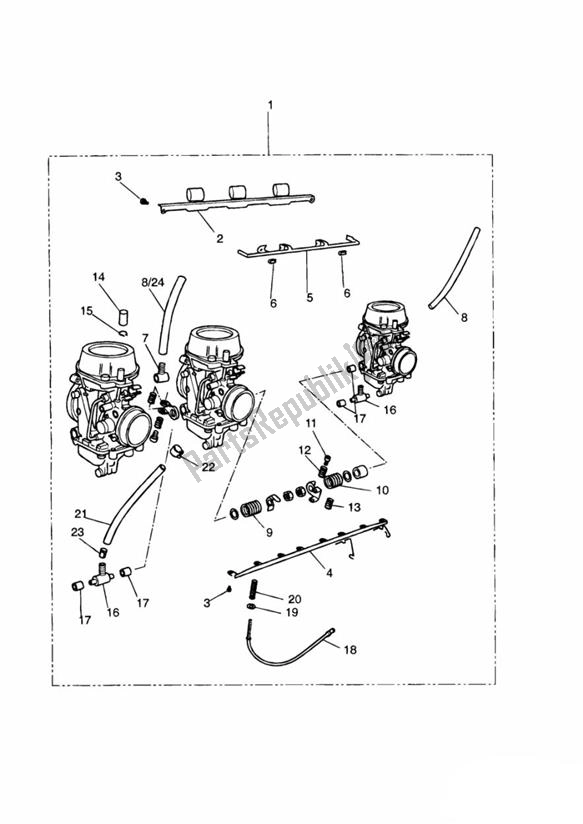 Alle onderdelen voor de Carburator Mikuni van de Triumph Thunderbird 900 885 1995 - 2004